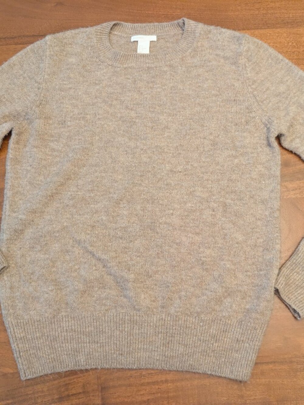 H&M Basic Soft Knit Sweater Tan Beige Crewneck Women's Small
